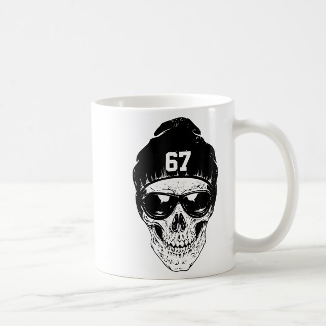 67 Six Seven 67 Meme Funny Distressed 67 Number Sp Kaffeetasse (Rechts)