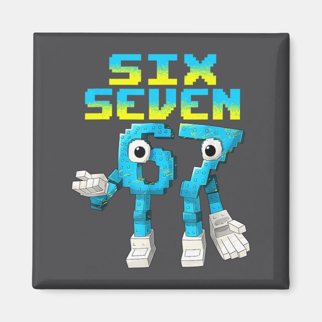 67 Six Seven 6-7 - Funny Italian Brainrot Kids Gam Magnet (Vorne)