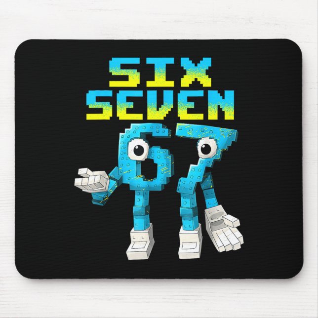 67 Six Seven 6-7 - Funny Italian Brainrot Kids Gam Mousepad (Vorne)