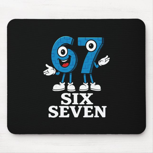 67 Six Seven 6-7 - Funny Italian Brainrot Kids Gam Mousepad (Vorne)