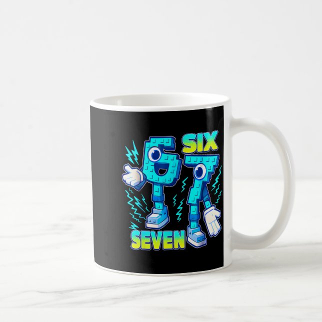 67 Six Seven 6-7 Funny Italian Brainrot Kids Gamin Kaffeetasse (Rechts)