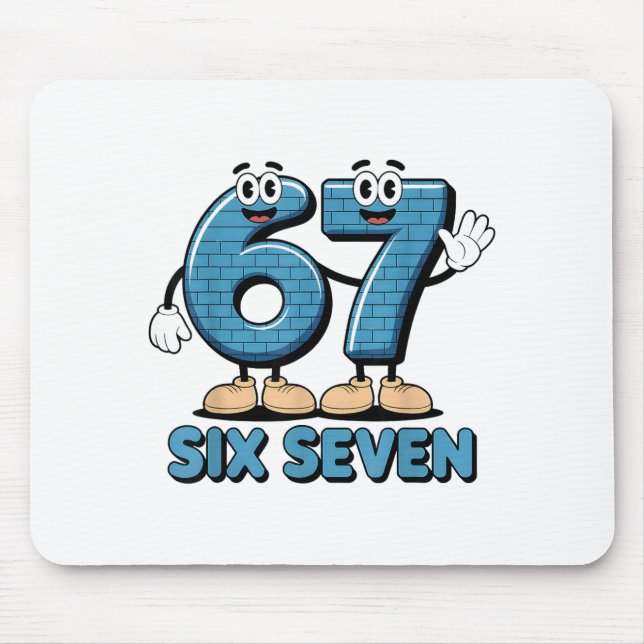 67 Six Seven 6-7 Funny Italian Brainrot Kids Gamin Mousepad (Vorne)