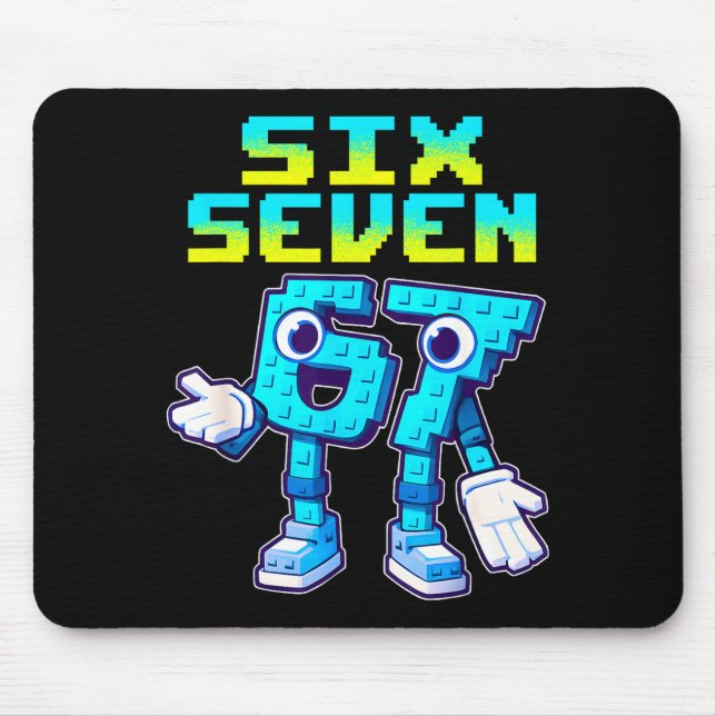 67 Six Seven 6-7 Funny Italian Brainrot Kids Gamin Mousepad (Vorne)