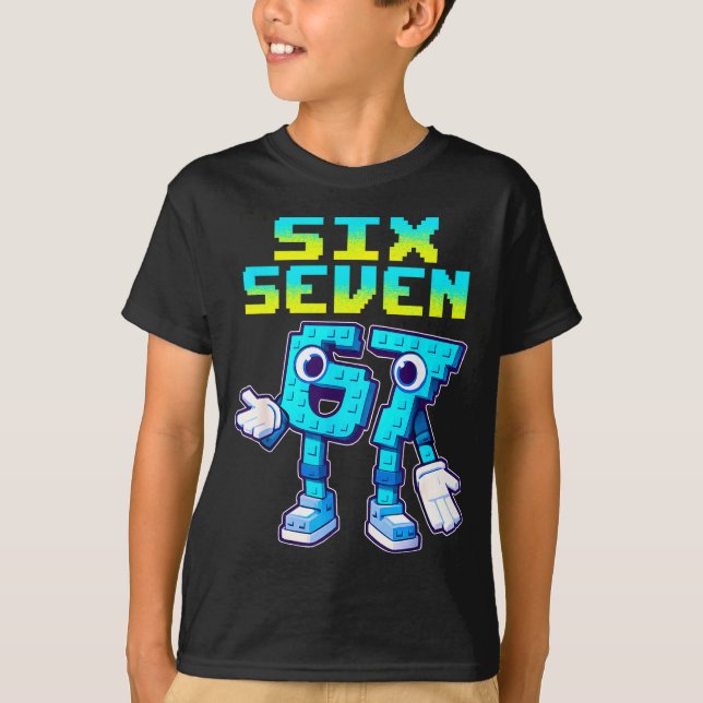 67 Six Seven 6-7 Funny Italian Brainrot Kids Gamin T-Shirt (Vorderseite)