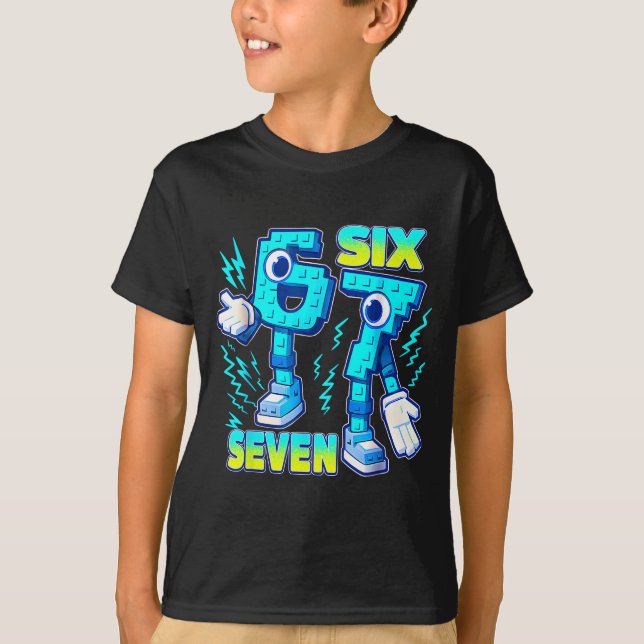 67 Six Seven 6-7 Funny Italian Brainrot Kids Gamin T-Shirt (Vorderseite)