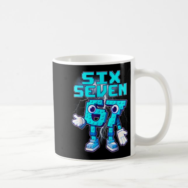 67 Six Seven 6-7 Funny Italian Brainrot Meme Kids  Kaffeetasse (Rechts)