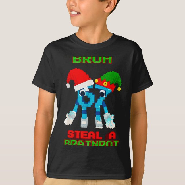 67 Six Seven 6-7 - Funny Steal Brainrot Kids Chris T-Shirt (Vorderseite)