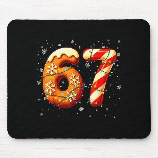 67 Six Seven 6-7 Gingerbread Candy Cane Christmas  Mousepad (Vorne)