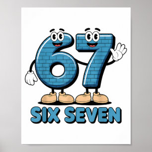 67 Six Seven 6-7 Lustig Italienisch Brainrot Kinde Poster