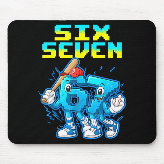 67 Six Seven 6-7 - Lustige italienische Brainrot-K Mousepad (Vorne)