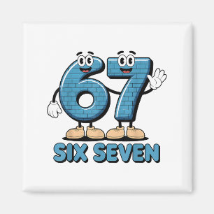 67 Six Seven 6-7 Lustiger italienischer Brainrot-K Magnet