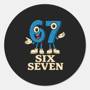 67 Six Seven 6-7 - Lustiges italienisches Brainrot Runder Aufkleber