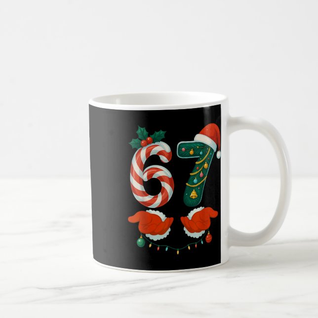 67 Six Seven 6 7 Meme Benutzerdefiniertes Paar Wei Kaffeetasse (Rechts)