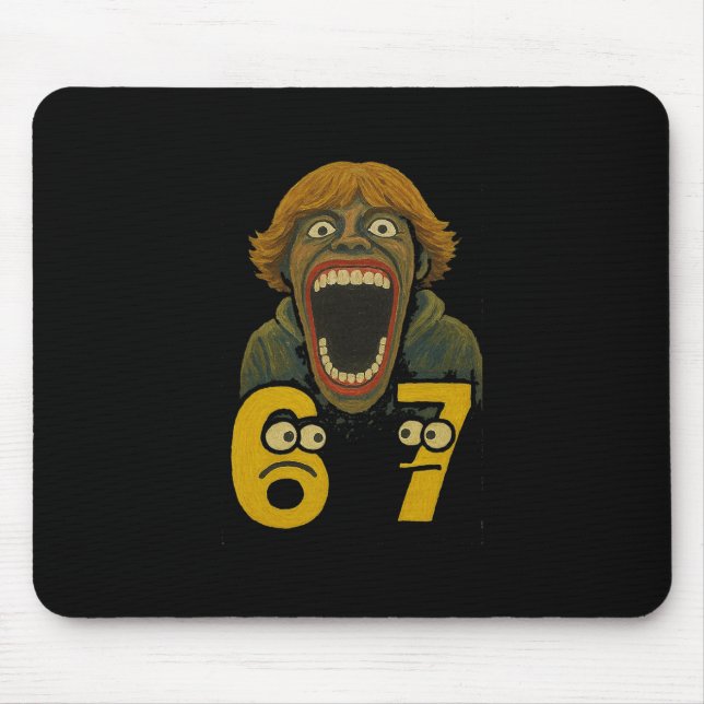 67 Six Seven 6 7 Meme Design Funny 6 7 2  Mousepad (Vorne)
