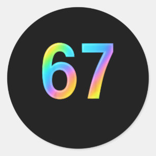 67 Six Seven 6 7 Meme Design Lustig 6 7 1  Runder Aufkleber