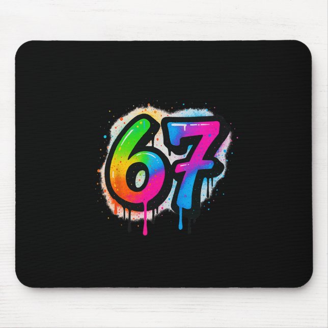 67 Six Seven 6 7 Meme Design Lustig 6 7 3  Mousepad (Vorne)