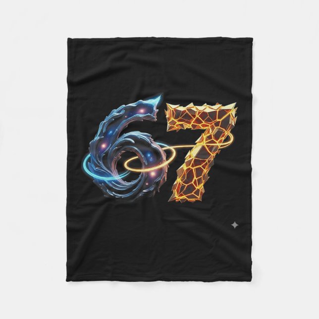 67 Six Seven 6 7 Meme Design Lustig 6 7 4  Fleecedecke (Vorderseite)