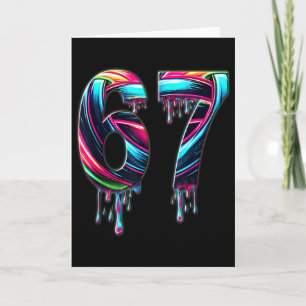 67 Six Seven 6 7 Meme Design Lustig 6 7  Karte