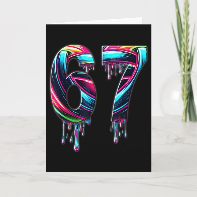 67 Six Seven 6 7 Meme Design Lustig 6 7  Karte (Vorderseite)