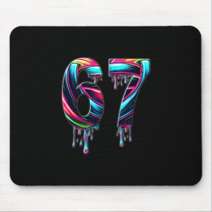 67 Six Seven 6 7 Meme Design Lustig 6 7 Mousepad