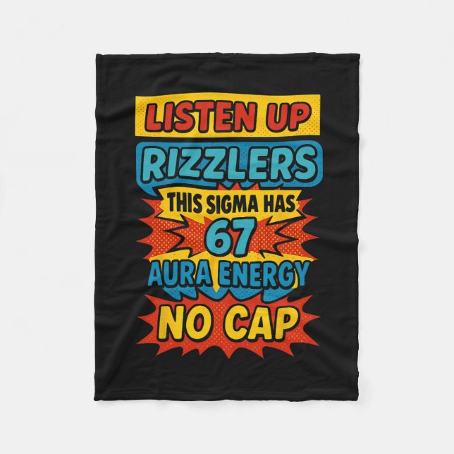 67 Six Seven 6 7 Meme Design Lustig 6 7 Sigma Rizz Fleecedecke (Vorderseite)