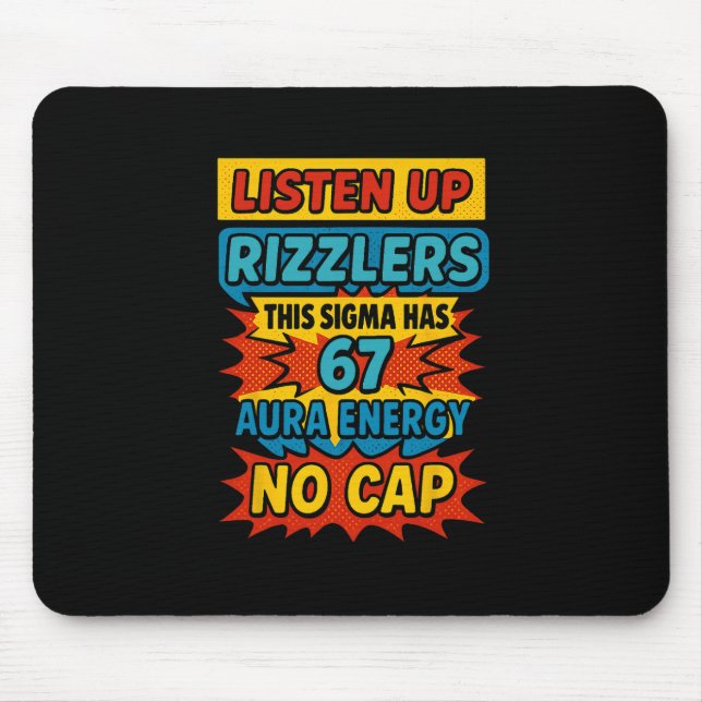 67 Six Seven 6 7 Meme Design Lustig 6 7 Sigma Rizz Mousepad (Vorne)