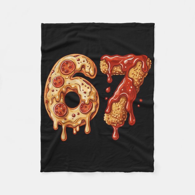 67 Six Seven 6-7 Pizza & Chicken Nugget - Kinder-B Fleecedecke (Vorderseite)