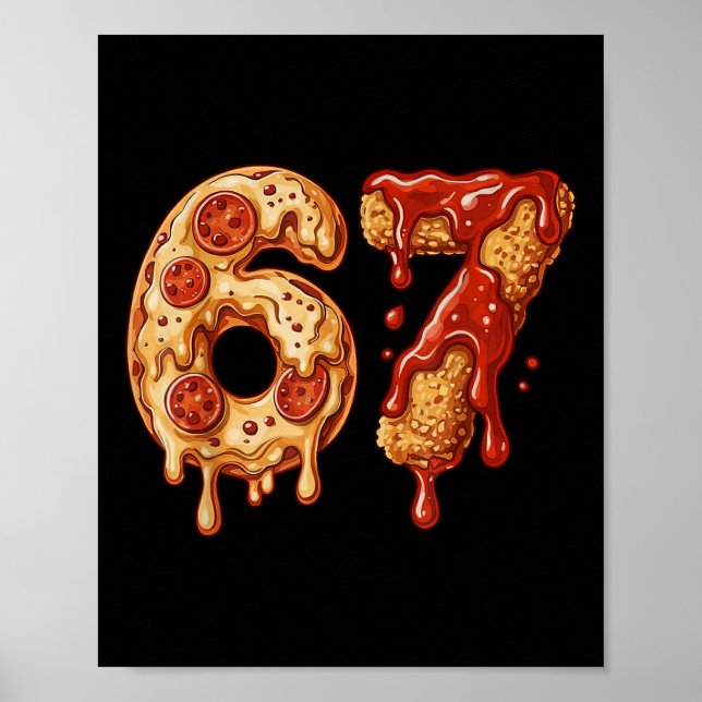 67 Six Seven 6-7 Pizza & Chicken Nugget - Kinder-B Poster (Vorne)