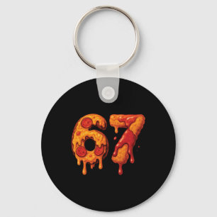 67 Six Seven 6-7 Pizza Und Chicken Nugget - Brainr Schlüsselanhänger