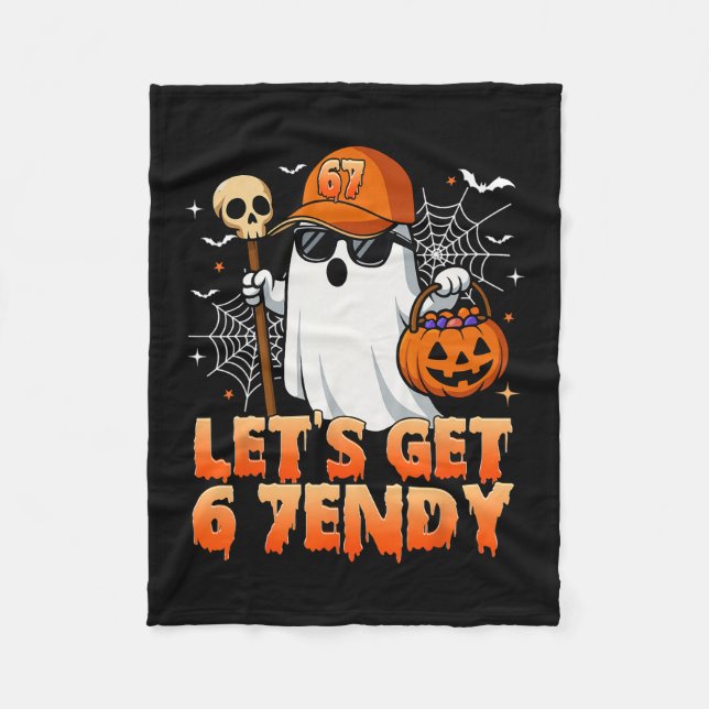 67 Six Seven 6 7endy Lass uns Sendy Meme Halloween Fleecedecke (Vorderseite)