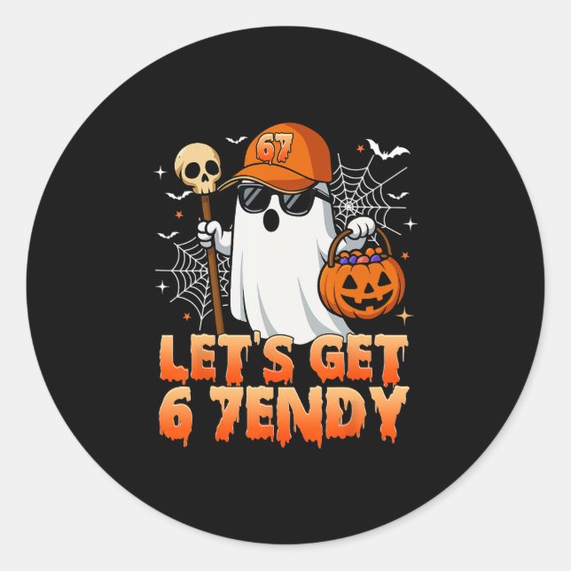 67 Six Seven 6 7endy Let's Get Sendy Meme Hallowee Runder Aufkleber (Vorderseite)