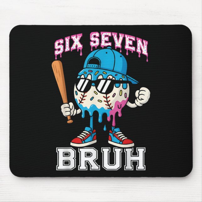 67 Six Seven Baseball Eis Drip Nummer 67 Pla Mousepad (Vorne)