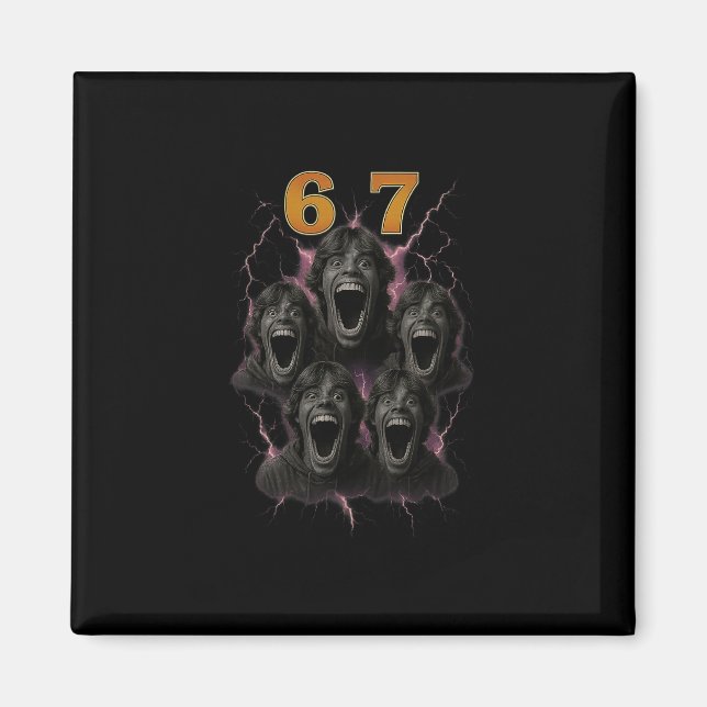 67 Six Seven Bootleg 6 7 Meme Design Lustig 6 7 1  Magnet (Vorne)