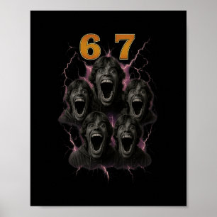 67 Six Seven Bootleg 6 7 Meme Design Lustig 6 7 1  Poster