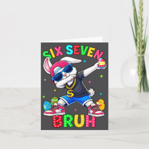 67 Six Seven Bruh Dabbing Bunny Mit Sonnenbrille O Karte