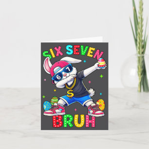 67 Six Seven Bruh Dabbing Bunny Mit Sungles Ostern Karte