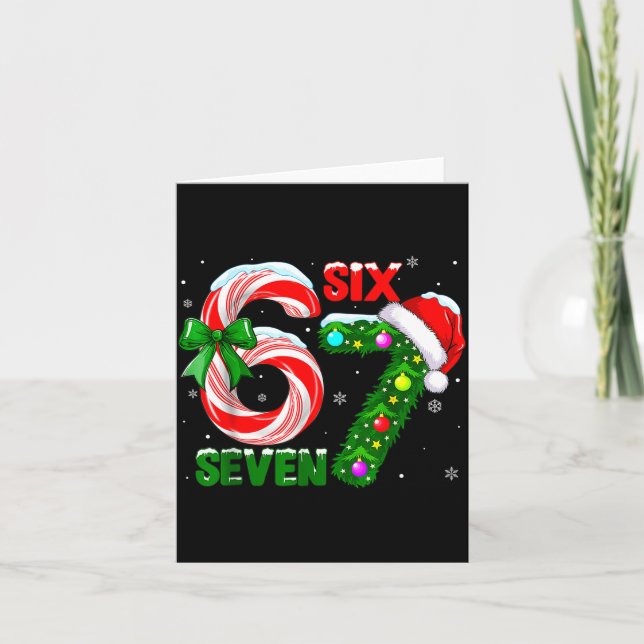 67 Six Seven Bruh Funny Christmas 6 7 Meme Men Wom Karte (Vorderseite)