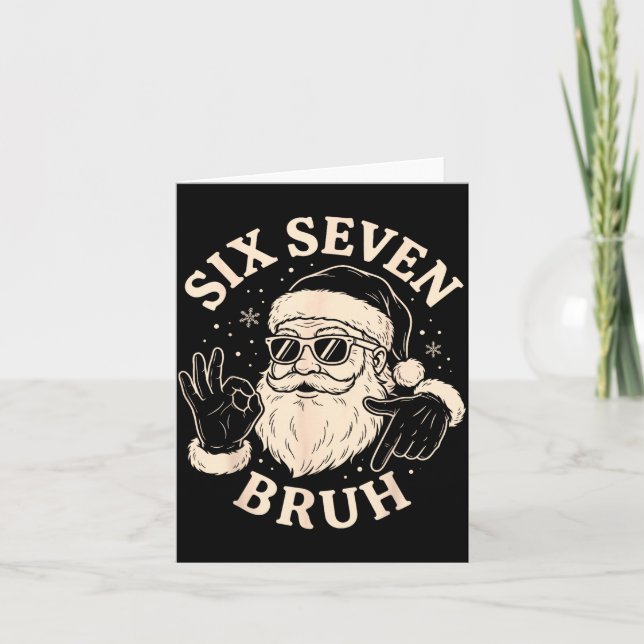 67 Six Seven Bruh Funny Christmas Santa 6 7 Meme  Karte (Vorderseite)