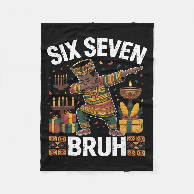 67 Six Seven Bruh Kwanzaa Dabbing 6 7 Meme Lustig  Fleecedecke (Vorderseite)