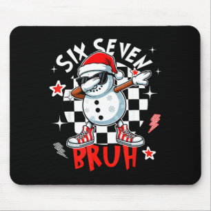 67 Six Seven Bruh Lustiger Schneemann Weihnachten Mousepad
