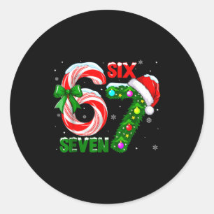 67 Six Seven Bruh Lustiges Weihnachten 6 7 Meme Mä Runder Aufkleber