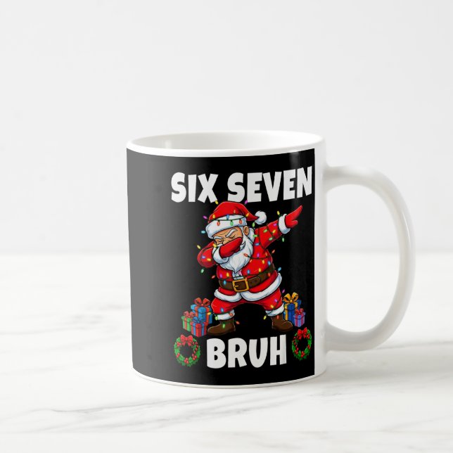 67 Six Seven Bruh Santa Dabbing Christmas Funny 6  Kaffeetasse (Rechts)