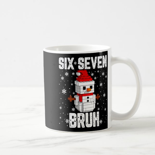 67 Six Seven Bruh Snowman Building Blocks Christma Kaffeetasse (Rechts)