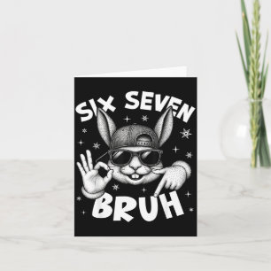67 Six Seven Bruh Süßes Hasengesicht mit Sonnenbri Karte