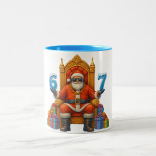 67 Six Seven Bruh Weihnachtsmann Benutzerdefiniert Zweifarbige Tasse