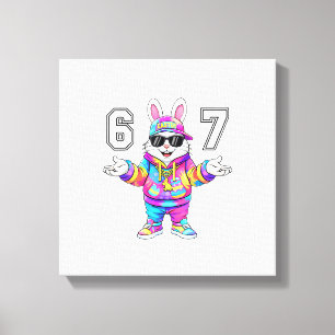 67 Six Seven Bunny Tie Dye Ostertag 67 Meme Männer Leinwanddruck