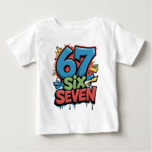 67 Six Seven Buntes Pop-Art-Grafik-T-Shirt für Spa