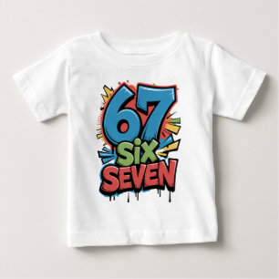 67 Six Seven Buntes Pop-Art-Grafik-T-Shirt für Spa Baby T-shirt