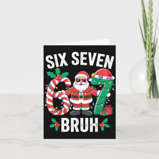 67 Six Seven Burh Christmas 6 7 Meme Pajamas Gen A Karte (Vorderseite)