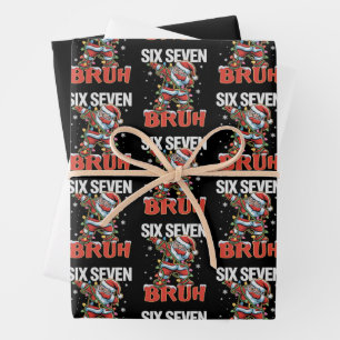 67 Six Seven Burh Weihnachtsmann Dab Weihnachten 6 Geschenkpapier Set